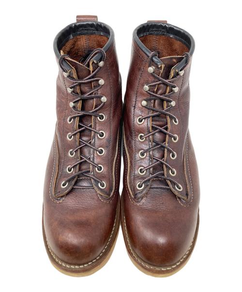 RED WING（レッドウィング）RED WING (レッドウィング) レースアップブーツ ラインマン ブラウン サイズ:USA 8の古着・服飾アイテム