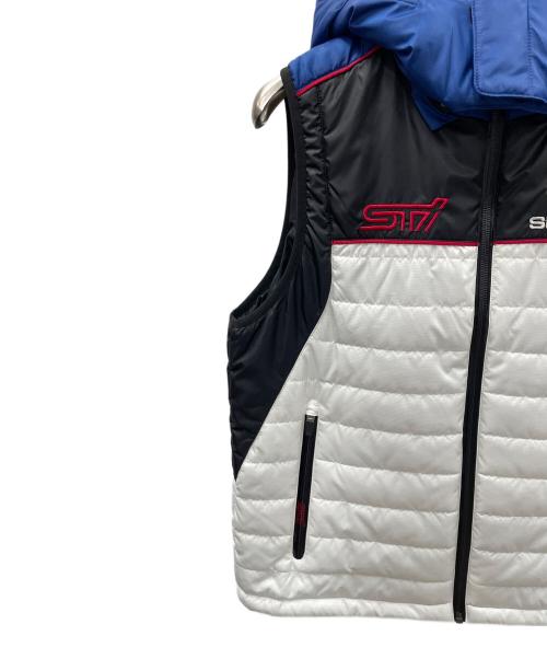 SUBARU（スバル）SUBARU (スバル) 中綿ベスト STI ブルー×ホワイト サイズ:Mの古着・服飾アイテム
