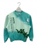 Aape BY A BATHING APEエーエイプ バイ アベイシングエイプ）の古着「スウェット タイダイ エイリアン レタープリント クルーネック プルオーバー」｜ミントグリーン