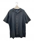 POLO RALPH LAURENポロ・ラルフローレン）の古着「開襟シルクリネン半袖シャツ」｜ブラック