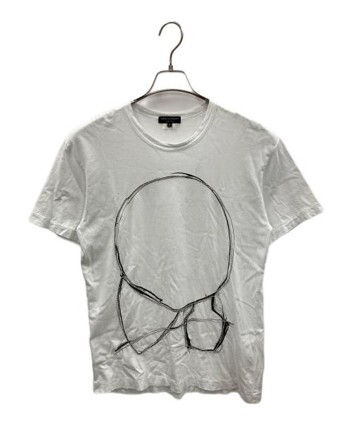 COMME des GARCONS（コムデギャルソン）COMME des GARCONS (コムデギャルソン) 半袖カットソー チェーン装飾スケッチTシャツ ホワイト サイズ:Mの古着・服飾アイテム