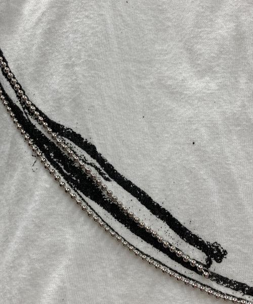 COMME des GARCONS（コムデギャルソン）COMME des GARCONS (コムデギャルソン) 半袖カットソー チェーン装飾スケッチTシャツ ホワイト サイズ:Mの古着・服飾アイテム