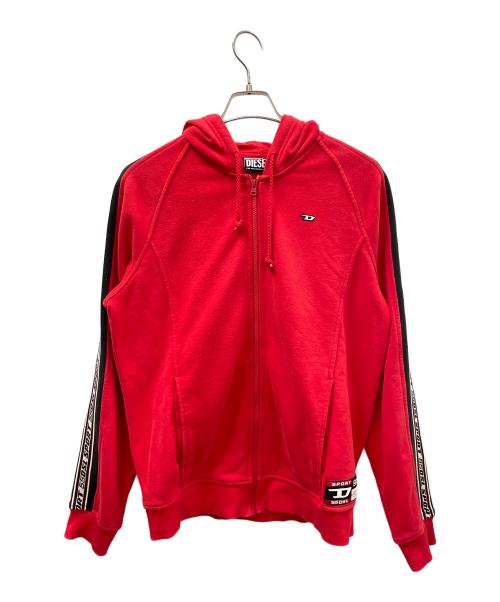 DIESEL（ディーゼル）DIESEL (ディーゼル) ジップパーカー AMST-TRASTEER-HT01 レッド サイズ:Lの古着・服飾アイテム