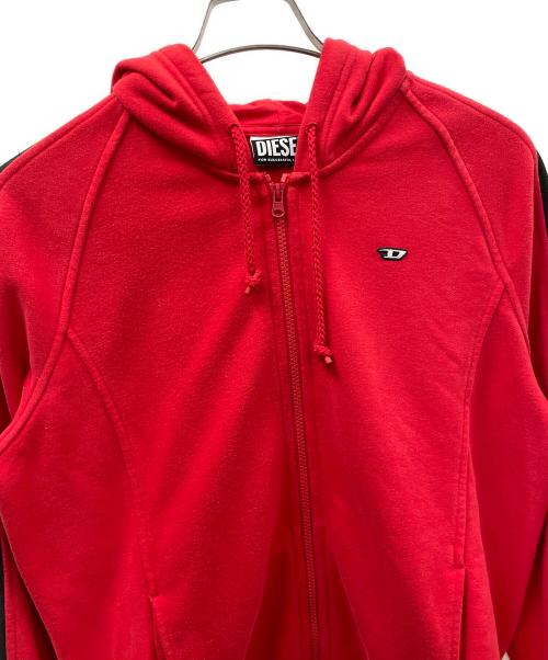 DIESEL（ディーゼル）DIESEL (ディーゼル) ジップパーカー AMST-TRASTEER-HT01 レッド サイズ:Lの古着・服飾アイテム