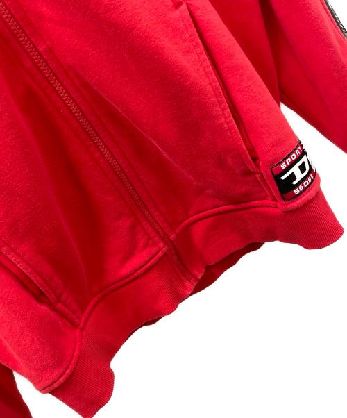 DIESEL（ディーゼル）DIESEL (ディーゼル) ジップパーカー AMST-TRASTEER-HT01 レッド サイズ:Lの古着・服飾アイテム
