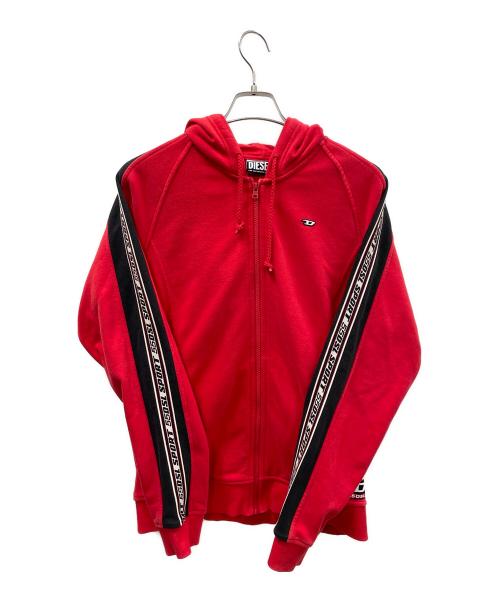 DIESEL（ディーゼル）DIESEL (ディーゼル) ジップパーカー AMST-TRASTEER-HT01 レッド サイズ:Lの古着・服飾アイテム
