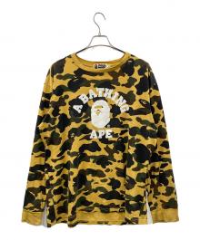 A BATHING APE（アベイシングエイプ）の古着「ロングスリーブTシャツ」｜カーキ
