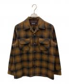 Subcultureサブカルチャー）の古着「オープンカラーシャツ 23AW WOOL CHECK SHIRT（23オータム ウール チェック シャツ）」｜ブラウン×ブラック