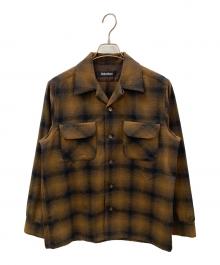 Subculture（サブカルチャー）の古着「オープンカラーシャツ 23AW WOOL CHECK SHIRT（23オータム ウール チェック シャツ）」｜ブラウン×ブラック