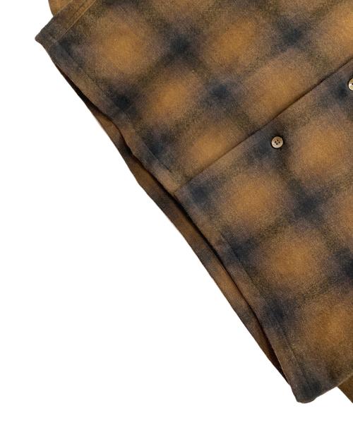 Subculture（サブカルチャー）Subculture (サブカルチャー) オープンカラーシャツ 23AW WOOL CHECK SHIRT（23オータム ウール チェック シャツ） ブラウン×ブラック サイズ:2の古着・服飾アイテム