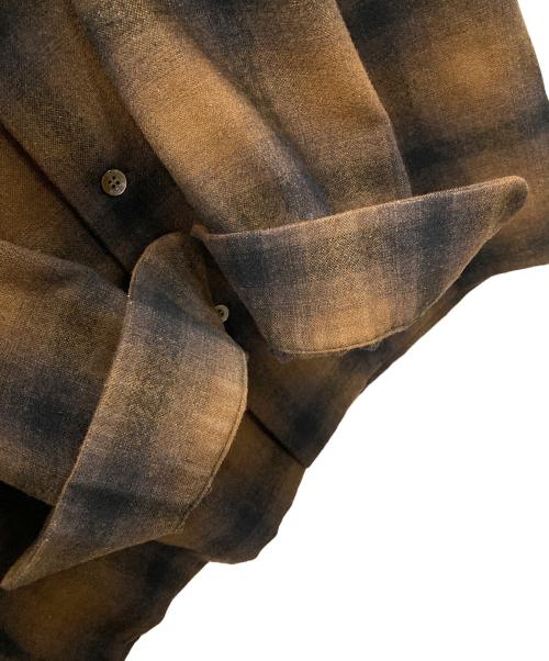 Subculture（サブカルチャー）Subculture (サブカルチャー) オープンカラーシャツ 23AW WOOL CHECK SHIRT（23オータム ウール チェック シャツ） ブラウン×ブラック サイズ:2の古着・服飾アイテム