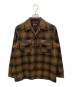 Subculture（サブカルチャー）の古着「オープンカラーシャツ 23AW WOOL CHECK SHIRT（23オータム ウール チェック シャツ）」｜ブラウン×ブラック