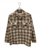Subcultureサブカルチャー）の古着「オープンカラーシャツ WOOL CHECK SHIRT（ウール チェック シャツ）」｜カーキ