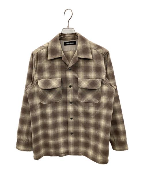 Subculture（サブカルチャー）Subculture (サブカルチャー) オープンカラーシャツ WOOL CHECK SHIRT（ウール チェック シャツ） カーキ サイズ:2の古着・服飾アイテム