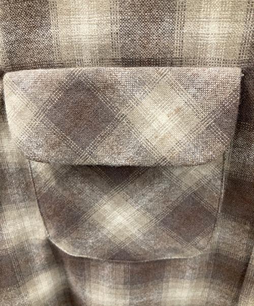 Subculture（サブカルチャー）Subculture (サブカルチャー) オープンカラーシャツ WOOL CHECK SHIRT（ウール チェック シャツ） カーキ サイズ:2の古着・服飾アイテム