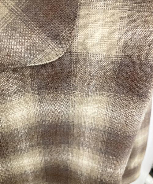 Subculture（サブカルチャー）Subculture (サブカルチャー) オープンカラーシャツ WOOL CHECK SHIRT（ウール チェック シャツ） カーキ サイズ:2の古着・服飾アイテム