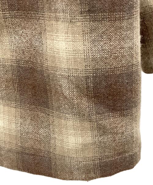 Subculture（サブカルチャー）Subculture (サブカルチャー) オープンカラーシャツ WOOL CHECK SHIRT（ウール チェック シャツ） カーキ サイズ:2の古着・服飾アイテム