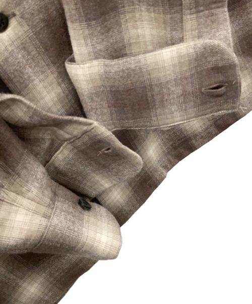Subculture（サブカルチャー）Subculture (サブカルチャー) オープンカラーシャツ WOOL CHECK SHIRT（ウール チェック シャツ） カーキ サイズ:2の古着・服飾アイテム