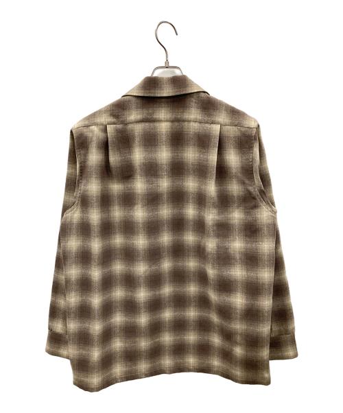 Subculture（サブカルチャー）Subculture (サブカルチャー) オープンカラーシャツ WOOL CHECK SHIRT（ウール チェック シャツ） カーキ サイズ:2の古着・服飾アイテム