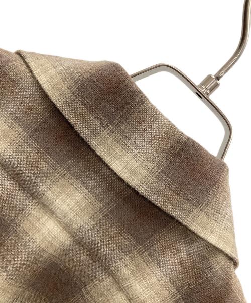 Subculture（サブカルチャー）Subculture (サブカルチャー) オープンカラーシャツ WOOL CHECK SHIRT（ウール チェック シャツ） カーキ サイズ:2の古着・服飾アイテム