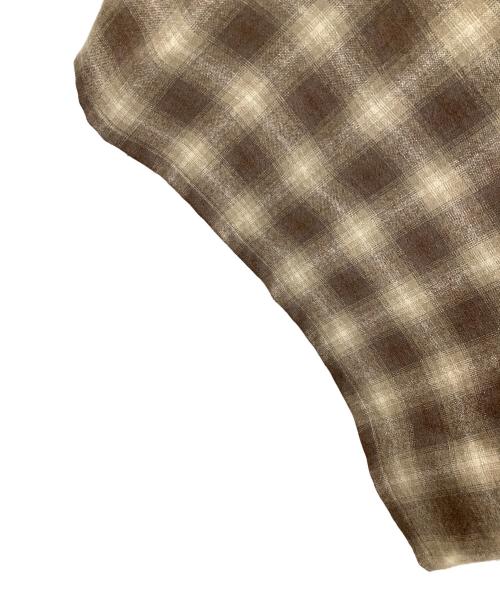 Subculture（サブカルチャー）Subculture (サブカルチャー) オープンカラーシャツ WOOL CHECK SHIRT（ウール チェック シャツ） カーキ サイズ:2の古着・服飾アイテム