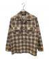 Subculture（サブカルチャー）の古着「オープンカラーシャツ WOOL CHECK SHIRT（ウール チェック シャツ）」｜カーキ