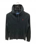 POLO RALPH LAURENポロ・ラルフローレン）の古着「ワッフルサーマル プルオーバーパーカー」｜ブラック