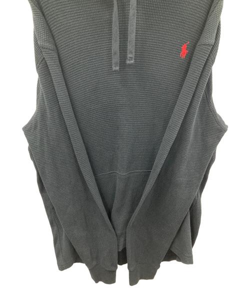 POLO RALPH LAUREN（ポロ・ラルフローレン）POLO RALPH LAUREN (ポロ・ラルフローレン) ワッフルサーマル プルオーバーパーカー ブラック サイズ:LGの古着・服飾アイテム