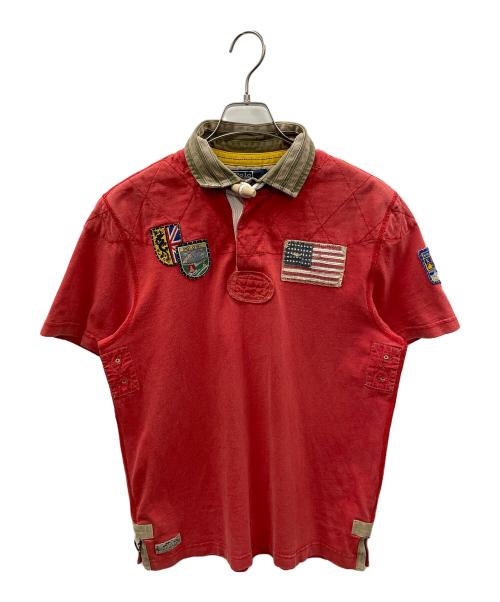 POLO RALPH LAUREN（ポロ・ラルフローレン）POLO RALPH LAUREN (ポロ・ラルフローレン) ポロシャツ レッド×オリーブ サイズ:Lの古着・服飾アイテム