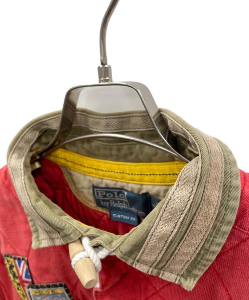 POLO RALPH LAUREN（ポロ・ラルフローレン）POLO RALPH LAUREN (ポロ・ラルフローレン) ポロシャツ レッド×オリーブ サイズ:Lの古着・服飾アイテム