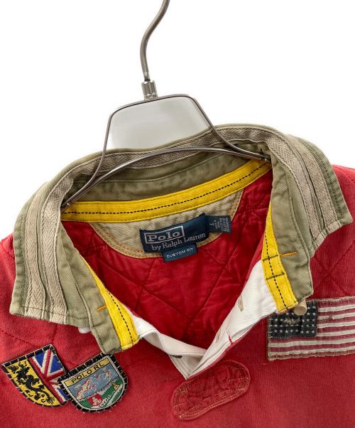 POLO RALPH LAUREN（ポロ・ラルフローレン）POLO RALPH LAUREN (ポロ・ラルフローレン) ポロシャツ レッド×オリーブ サイズ:Lの古着・服飾アイテム