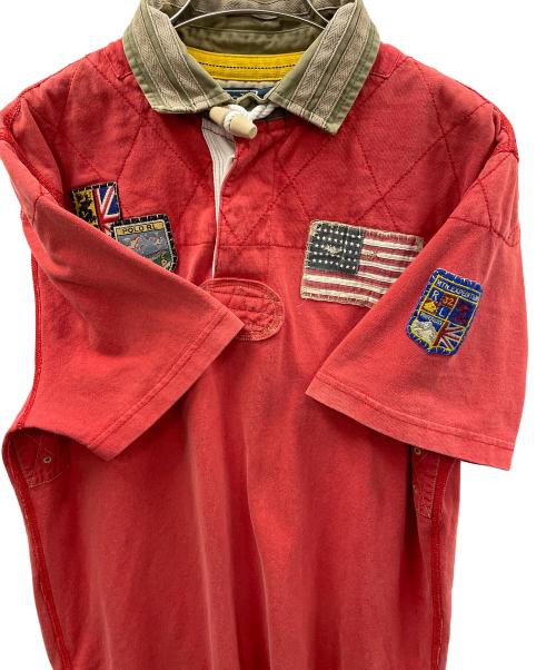 POLO RALPH LAUREN（ポロ・ラルフローレン）POLO RALPH LAUREN (ポロ・ラルフローレン) ポロシャツ レッド×オリーブ サイズ:Lの古着・服飾アイテム