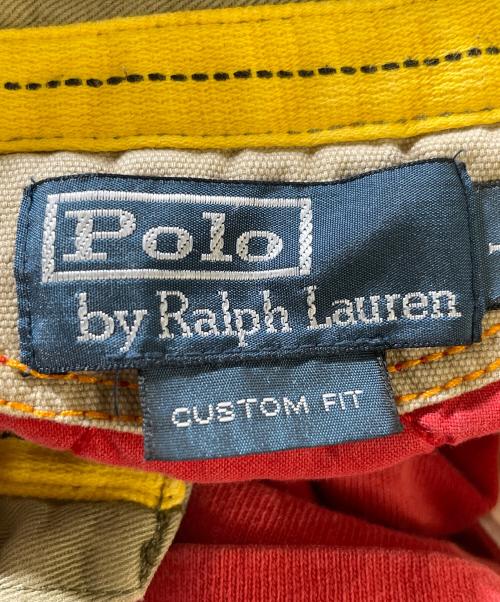 POLO RALPH LAUREN（ポロ・ラルフローレン）POLO RALPH LAUREN (ポロ・ラルフローレン) ポロシャツ レッド×オリーブ サイズ:Lの古着・服飾アイテム