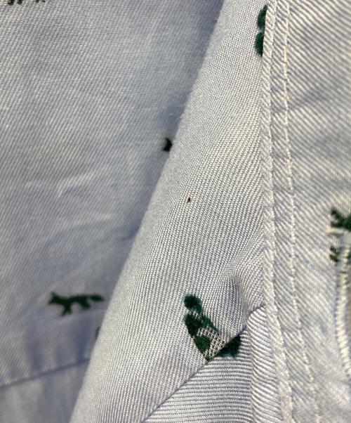 maison kitsune（メゾンキツネ）maison kitsune (メゾンキツネ) 長袖シャツ PROFILE FOX REGULAR SHIRT（プロフィール フォックス レギュラー シャツ） ブルー サイズ:XLの古着・服飾アイテム