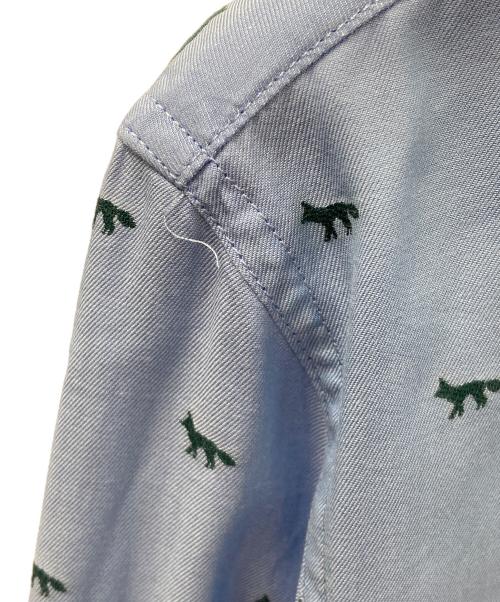 maison kitsune（メゾンキツネ）maison kitsune (メゾンキツネ) 長袖シャツ PROFILE FOX REGULAR SHIRT（プロフィール フォックス レギュラー シャツ） ブルー サイズ:XLの古着・服飾アイテム
