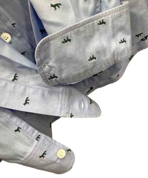 maison kitsune（メゾンキツネ）maison kitsune (メゾンキツネ) 長袖シャツ PROFILE FOX REGULAR SHIRT（プロフィール フォックス レギュラー シャツ） ブルー サイズ:XLの古着・服飾アイテム