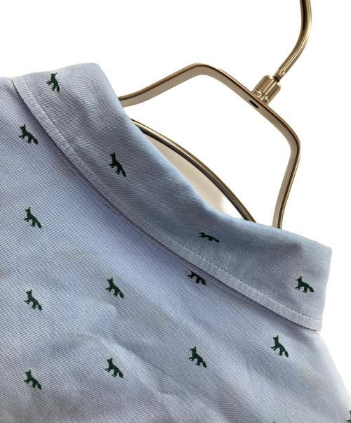 maison kitsune（メゾンキツネ）maison kitsune (メゾンキツネ) 長袖シャツ PROFILE FOX REGULAR SHIRT（プロフィール フォックス レギュラー シャツ） ブルー サイズ:XLの古着・服飾アイテム