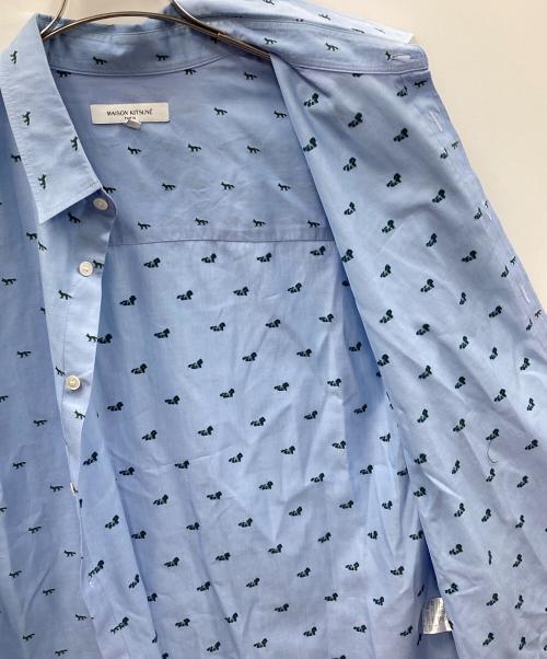 maison kitsune（メゾンキツネ）maison kitsune (メゾンキツネ) 長袖シャツ PROFILE FOX REGULAR SHIRT（プロフィール フォックス レギュラー シャツ） ブルー サイズ:XLの古着・服飾アイテム