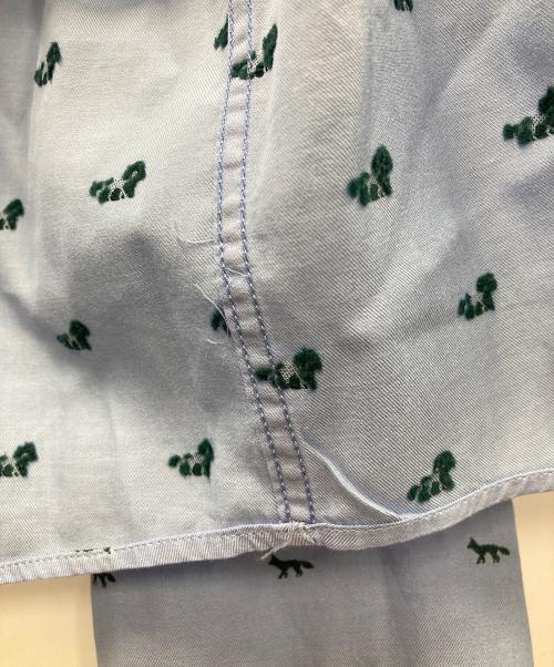 maison kitsune（メゾンキツネ）maison kitsune (メゾンキツネ) 長袖シャツ PROFILE FOX REGULAR SHIRT（プロフィール フォックス レギュラー シャツ） ブルー サイズ:XLの古着・服飾アイテム