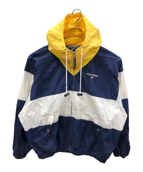 POLO SPORT（ポロスポーツ）POLO SPORT (ポロスポーツ) ナイロンジャケット ネイビー×イエロー サイズ:XLの古着・服飾アイテム