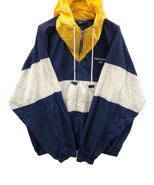 POLO SPORT（ポロスポーツ）POLO SPORT (ポロスポーツ) ナイロンジャケット ネイビー×イエロー サイズ:XLの古着・服飾アイテム