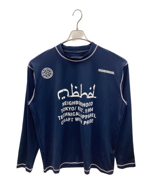 NEIGHBORHOOD（ネイバーフッド）NEIGHBORHOOD (ネイバーフッド) ロングスリーブカットソー RASH GUARD / E-CREW . LS（ラッシュ ガード イー クルー エルエス） ネイビー サイズ:XLの古着・服飾アイテム