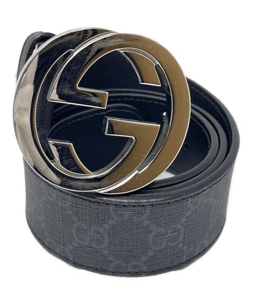 GUCCI（グッチ）GUCCI (グッチ) ベルト インターロッキングG バックル付き ベルト ブラック サイズ:80・32の古着・服飾アイテム