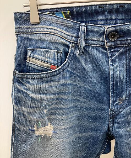 DIESEL（ディーゼル）DIESEL (ディーゼル) デニムパンツ THOMMER（トマー）スリムスキニーフィットジーンズ インディゴ サイズ:W28-L30の古着・服飾アイテム
