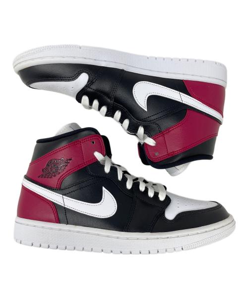NIKE（ナイキ）NIKE (ナイキ) ハイカットスニーカー Women's Air Jordan 1 Mid（ウィメンズ エアジョーダン1 ミッド） ブラック×パープル サイズ:26.5㎝の古着・服飾アイテム