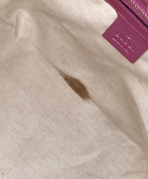 GUCCI（グッチ）GUCCI (グッチ) GGキャンバス トートバッグ ハートビット ベージュ×ピンク サイズ:実寸サイズにてご確認下さい。の古着・服飾アイテム