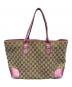 中古・古着 GUCCI (グッチ) GGキャンバス トートバッグ ハートビット ベージュ×ピンク サイズ:実寸サイズにてご確認下さい。：10000円