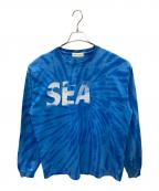 WIND AND SEAウィンダンシー）の古着「タイダイ柄ロングスリーブカットソー」｜ブルー×ホワイト