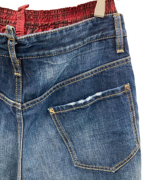 DSQUARED2（ディースクエアード）DSQUARED2 (ディースクエアード) レイヤード仕様 ハーフパンツ ブルー×レッド サイズ:44の古着・服飾アイテム