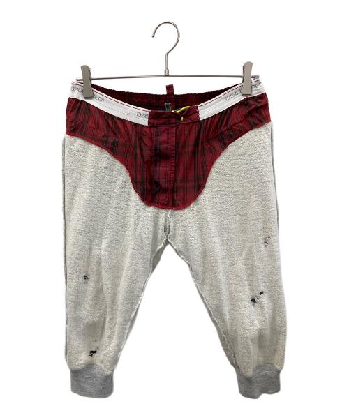 DSQUARED2（ディースクエアード）DSQUARED2 (ディースクエアード) レイヤード仕様 ハーフパンツ ブルー×レッド サイズ:44の古着・服飾アイテム
